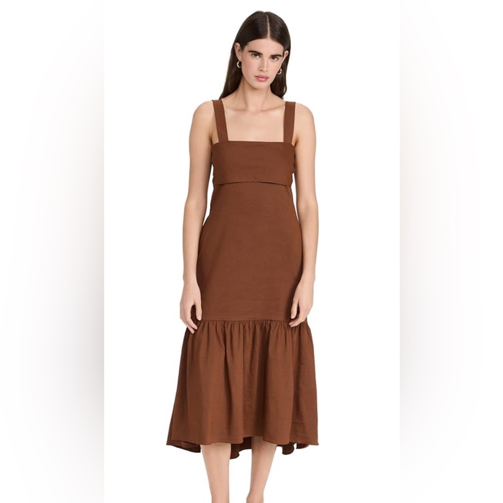 Theory Brown Ruffled Tiered Sundress